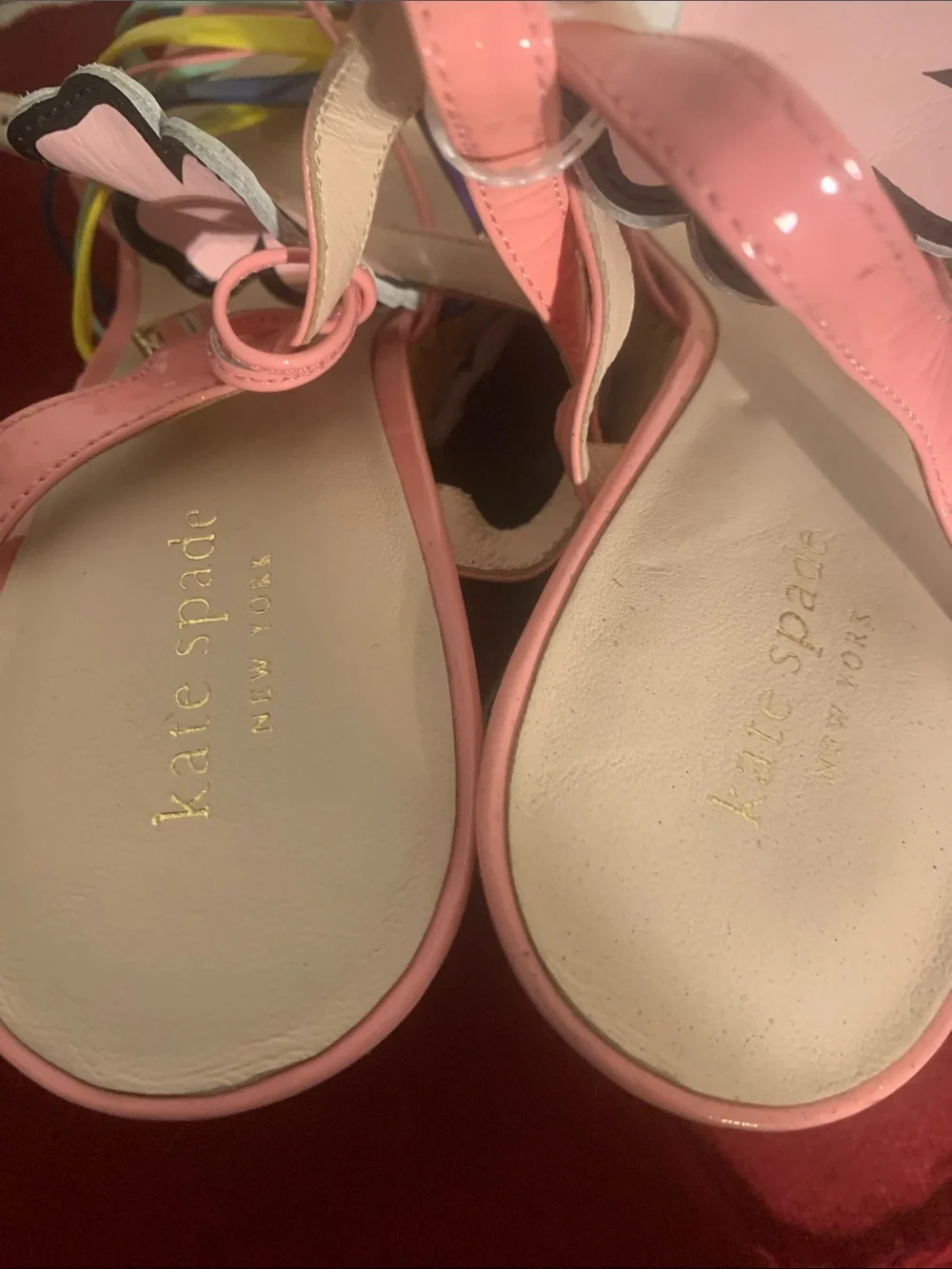 kate spade Pink Multicolor Floral-Strap Wedge Sandals